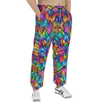 Men's Sweatpants Colorful Kaleidoscop Leaves