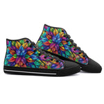 High-Top Canvas Shoes Colorful Kaleidoscop Leaves