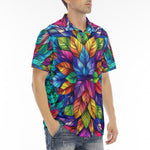 Men's Polo Shirt Colorful Kaleidoscop Leaves