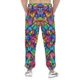 Men's Sweatpants Colorful Kaleidoscop Leaves