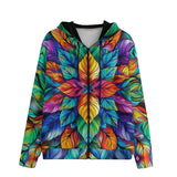 Men's Zip Up Hoodie Colorful Floral Pattern