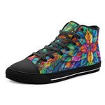 High-Top Canvas Shoes Colorful Floral Pattern