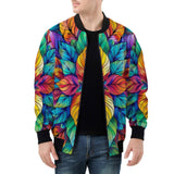 Bomber Jacket Colorful Floral Pattern