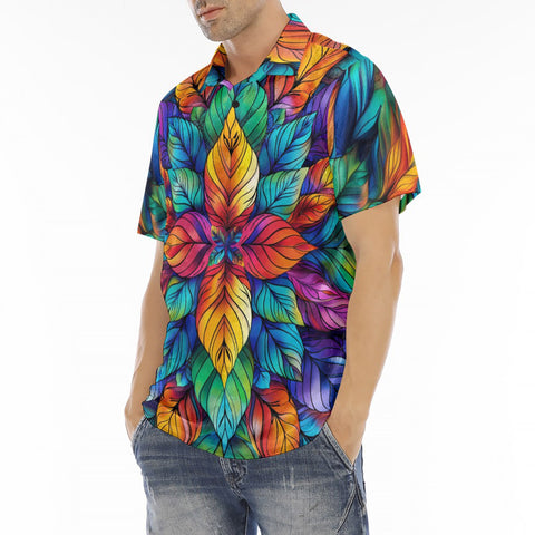 Men's Polo Shirt Colorful Floral Pattern