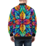 Bomber Jacket Colorful Floral Pattern
