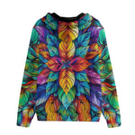 Men's Zip Up Hoodie Colorful Floral Pattern