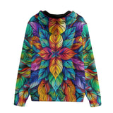 Men's Zip Up Hoodie Colorful Floral Pattern