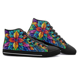 High-Top Canvas Shoes Colorful Floral Pattern