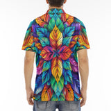 Men's Polo Shirt Colorful Floral Pattern