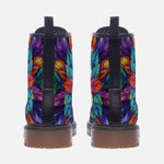 Leather Boots Colorful Floral Pattern