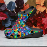 Classic Clogs Colorful Floral Pattern