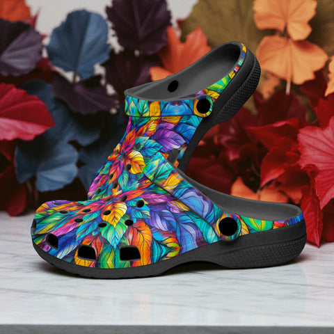 Classic Clogs Colorful Floral Pattern