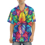 Hawaiian Shirt Vibrant Rainbow Leaves