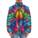 Down-Padded Puffer Jacket Vibrant Rainbow Leaves