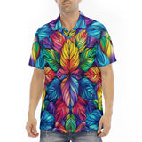 Men's Polo Shirt Vibrant Rainbow Leaves