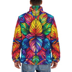 Down-Padded Puffer Jacket Vibrant Rainbow Leaves