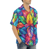 Hawaiian Shirt Vibrant Rainbow Leaves