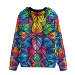 Men's Zip Up Hoodie Vibrant Rainbow Leaves