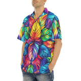 Hawaiian Shirt Vibrant Rainbow Leaves