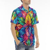 Men's Polo Shirt Vibrant Rainbow Leaves