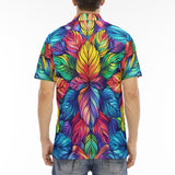 Men's Polo Shirt Vibrant Rainbow Leaves