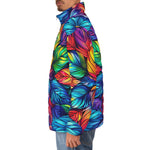 Down-Padded Puffer Jacket Vibrant Rainbow Leaves