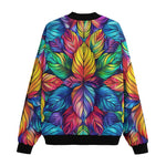 Bomber Jacket Vibrant Rainbow Leaves
