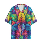 Hawaiian Shirt Vibrant Rainbow Leaves