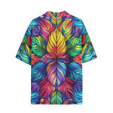 Hawaiian Shirt Vibrant Rainbow Leaves