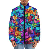 Down-Padded Puffer Jacket Colorful Leaves