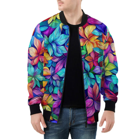 Bomber Jacket Colorful Leaves