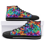 High-Top Canvas Shoes Colorful Leaves