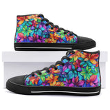 High-Top Canvas Shoes Colorful Leaves