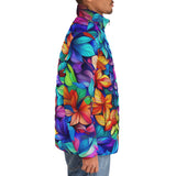 Down-Padded Puffer Jacket Colorful Leaves