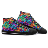 High-Top Canvas Shoes Colorful Leaves