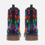 Leather Boots Colorful Leaves