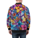 Bomber Jacket Vibrant Colorful Leaves