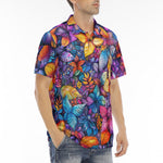 Men's Polo Shirt Vibrant Colorful Leaves