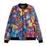 Bomber Jacket Vibrant Colorful Leaves