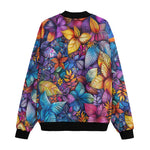 Bomber Jacket Vibrant Colorful Leaves