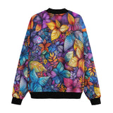 Bomber Jacket Vibrant Colorful Leaves