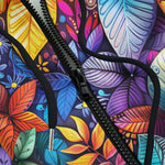 Men's Zip Up Hoodie Vibrant Colorful Leaves