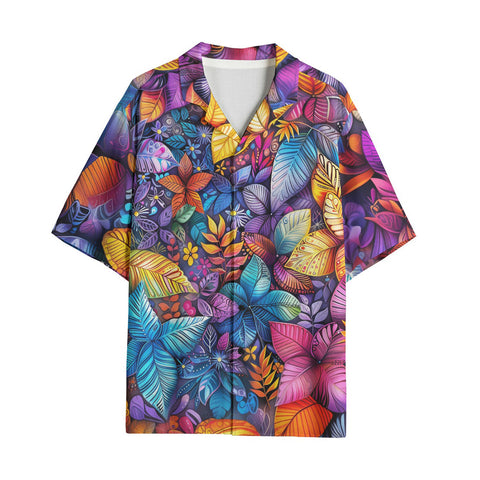 Hawaiian Shirt Vibrant Colorful Leaves