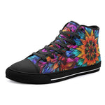 High-Top Canvas Shoes Kaleidoscopic Vibrant Colors