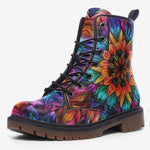 Leather Boots Kaleidoscopic Vibrant Colors