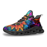 Sports Mesh Sneakers Kaleidoscopic Vibrant Colors