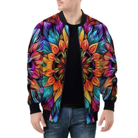 Bomber Jacket Kaleidoscopic Vibrant Colors