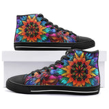 High-Top Canvas Shoes Kaleidoscopic Vibrant Colors