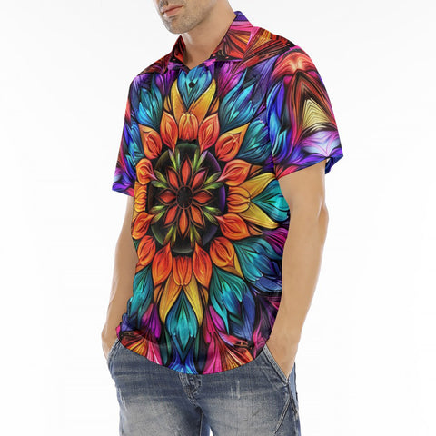 Men's Polo Shirt Kaleidoscopic Vibrant Colors