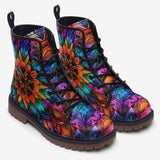 Leather Boots Kaleidoscopic Vibrant Colors